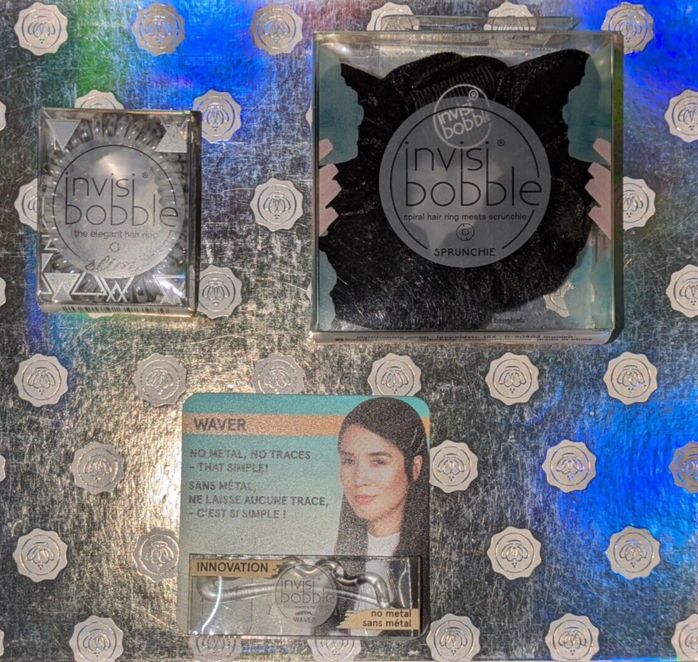 Lot Of 3 invisibobble ~ 1 Pack of 3 Slim, 1 Sprunchie & 1 Waver ~ New